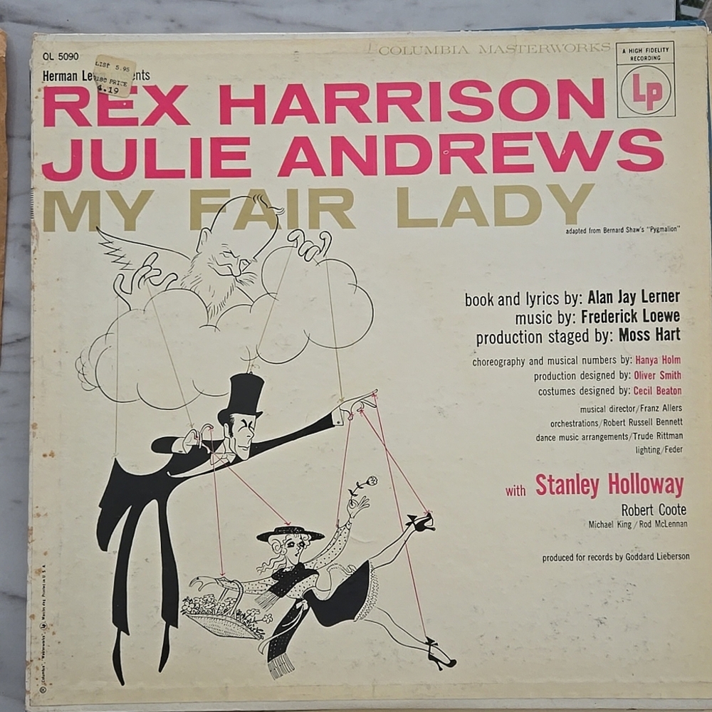 My Fair Lady Broadway Cast Recording  ~ Julie Andrews ~ 1956 Columbia OL 5090